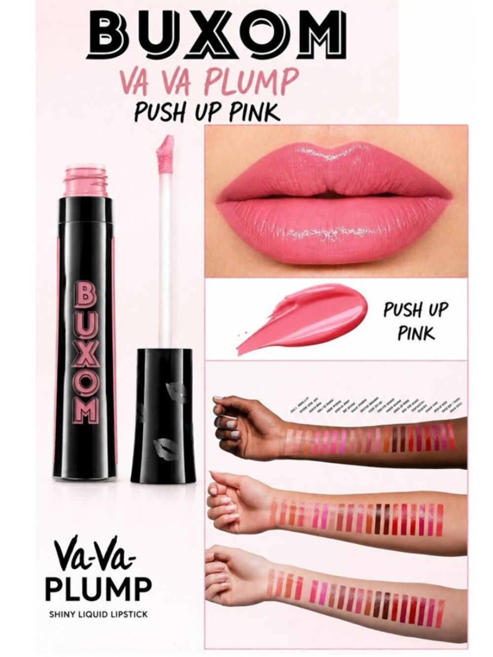 🆕 BUXOM VA-VA-Plump Liquid Lipstick - PUSH UP PINK New in Box